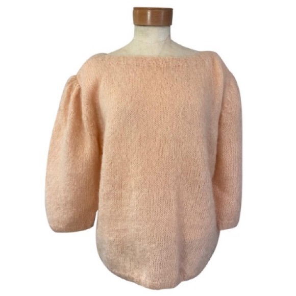 Jennifer Reed | Sweaters | Vintage Puff Sleeve Pink Mohair Sweater ...